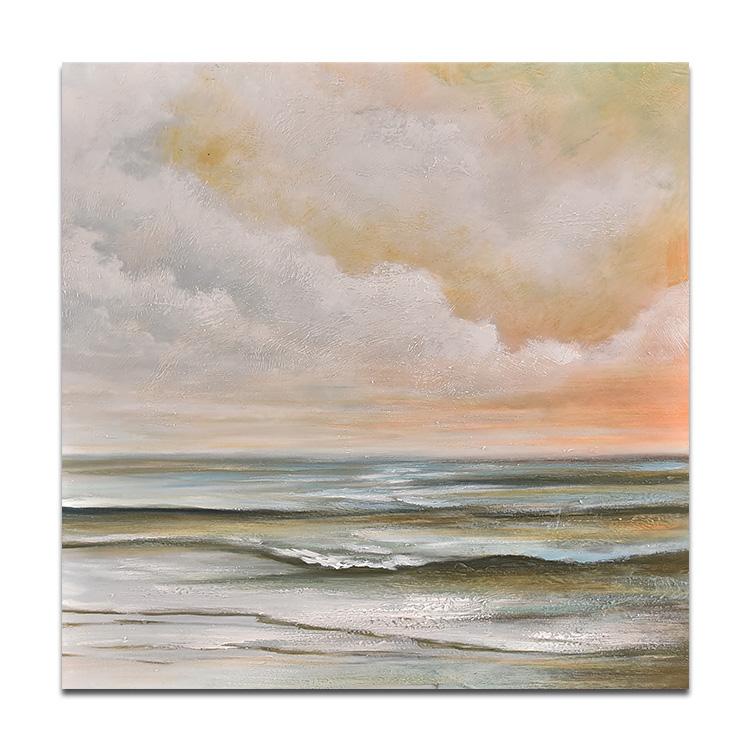 Original oil painting Calm seas and clear skies