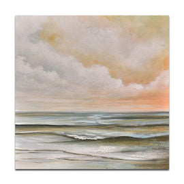 Original oil painting Calm seas and clear skies