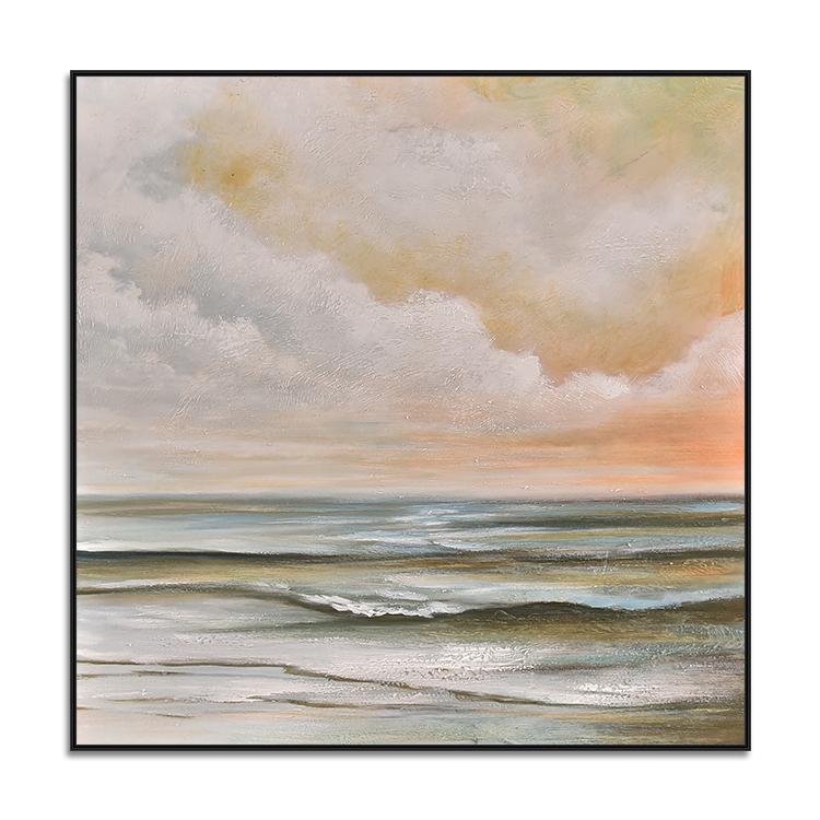 Original oil painting Calm seas and clear skies