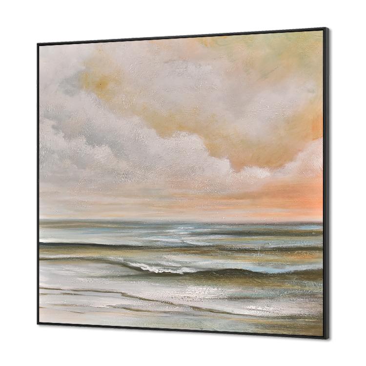 Original oil painting Calm seas and clear skies