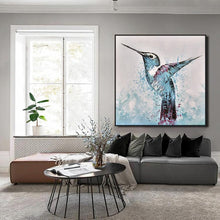 Load image into Gallery viewer, Original realistic oil painting of hummingbird