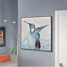 Load image into Gallery viewer, Original realistic oil painting of hummingbird