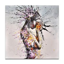 Load image into Gallery viewer, Abstract painting wall art, a woman growing hurt