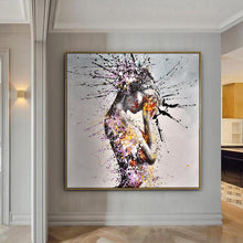 Load image into Gallery viewer, Abstract painting wall art, a woman growing hurt