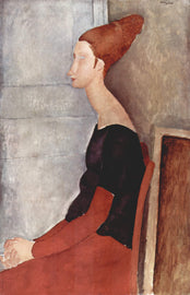 Portrait of Jeanne H buterne in dark clothes