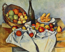 Load image into Gallery viewer, Still life with bottle and apple basket