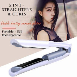 2 IN 1 WIRELESS HAIR CURLER AND STRAIGHTENER