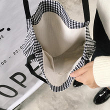 Load image into Gallery viewer, HEART + PLAID TOTE BAG