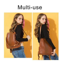 Load image into Gallery viewer, Premium Leather Three Way Anti-Thief Women's Backpack