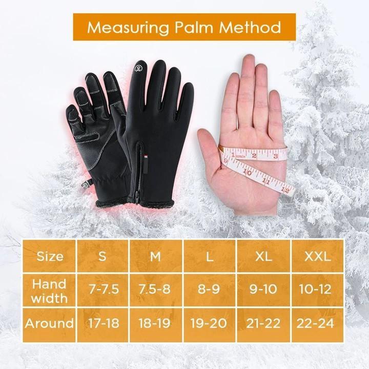 Mens Winter Outdoor Waterproof Touch Screen Gloves