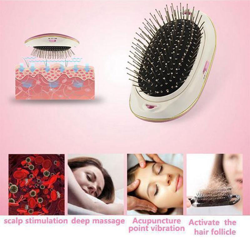 Mini Portable Electric Ionic Detangling Comb Hair Brush Massager for Women
