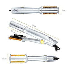 Load image into Gallery viewer, Professional 2-Way Rotating Curling Iron Hair Brush Curler Straightener