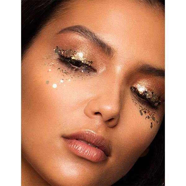 Gold  Mix Glitter Chunky Multi Purpose Dust Powder Arts &  Cosmetic Face Eye Body Nails Skin Hair Festival