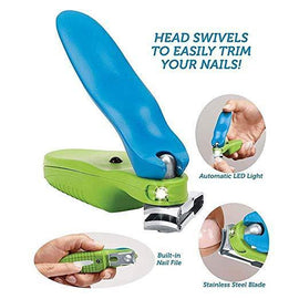 Handle 150 Degree Swivel Nail Clipper with LED Light As Seen on TV