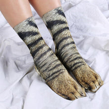 Load image into Gallery viewer, 3D Printed Animal Paw Crew Socks Warm Unisex Cosplay Novelty Cotton Socks