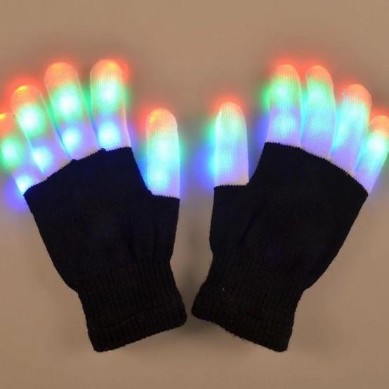 LED Glow Gloves Rave Light Flashing Finger ( 1 Pair )