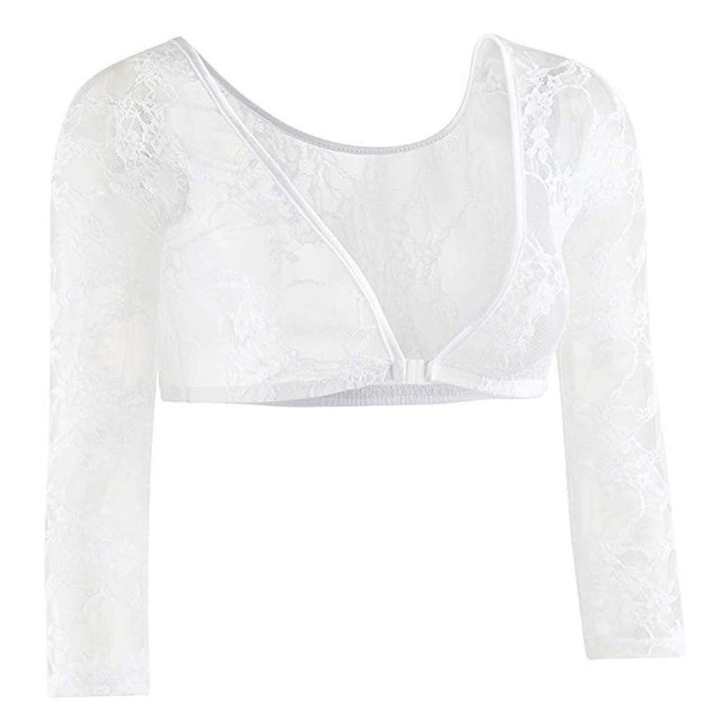 Women's Lace V-Neck Perspective Cardigan Seamless Arm Shaper