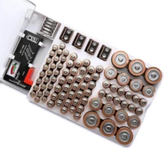 Battery Organizer with Energy Tester