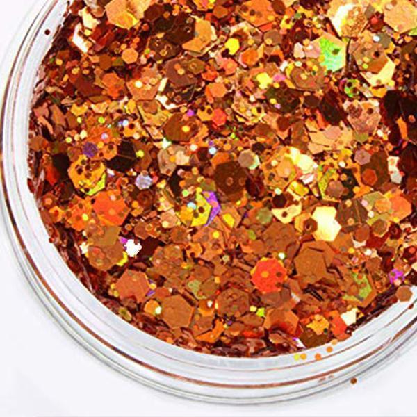 Gold  Mix Glitter Chunky Multi Purpose Dust Powder Arts &  Cosmetic Face Eye Body Nails Skin Hair Festival