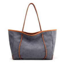 Load image into Gallery viewer, Gray Women Canvas Minimalist Pastel Tote Bag