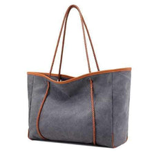 Load image into Gallery viewer, Gray Women Canvas Minimalist Pastel Tote Bag