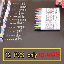 12 color waterproof tire pen