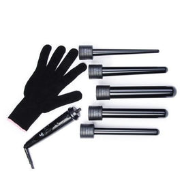 5-in-1 Black Aluminum Hair Curling Iron - richsuit