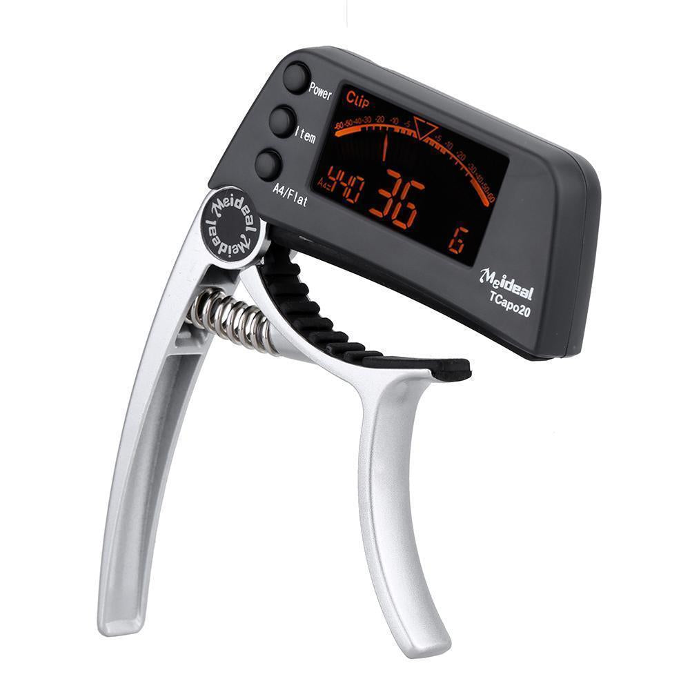 Aluminum Alloy Guitar Capo Tuner with Screen for Acoustic/Electric Guitar