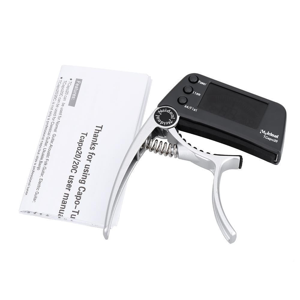 Aluminum Alloy Guitar Capo Tuner with Screen for Acoustic/Electric Guitar