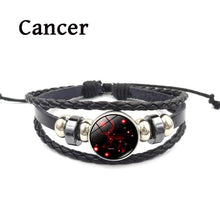 Load image into Gallery viewer, 12 Zodiac Signs Leather Bracelets