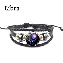 Load image into Gallery viewer, 12 Zodiac Signs Leather Bracelets