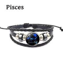 Load image into Gallery viewer, 12 Zodiac Signs Leather Bracelets