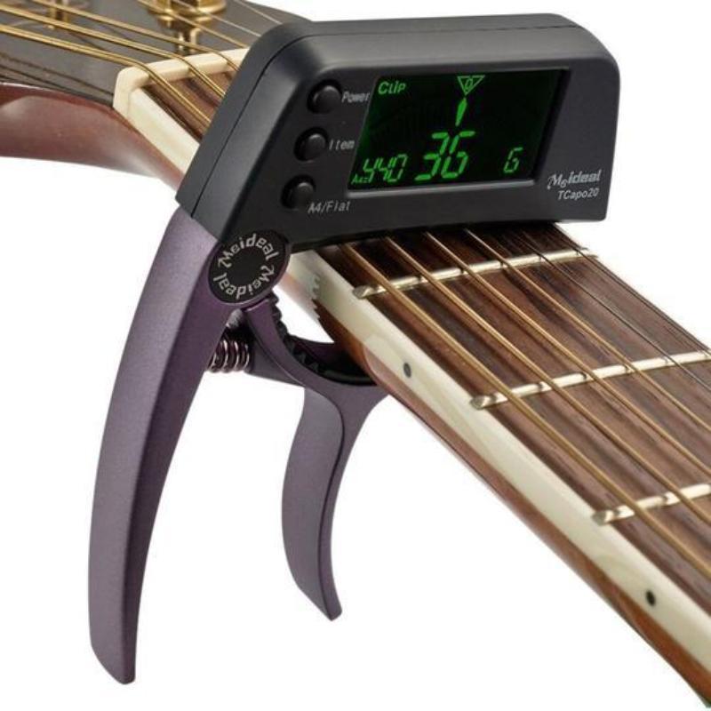 Aluminum Alloy Guitar Capo Tuner with Screen for Acoustic/Electric Guitar