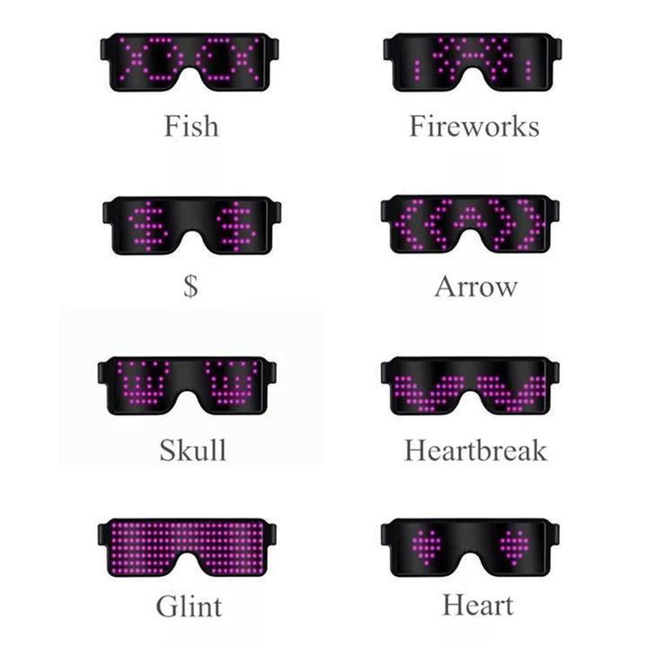 Flash Rechargeable Luminous LED  Light Glasses