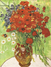 Load image into Gallery viewer, red poppies and daisies 1890