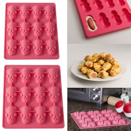 Non Stick 24 Little Pigs in a Blanket Silicone Baking Mold Muffin Cupcakes Kits