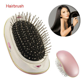 Mini Portable Electric Ionic Detangling Comb Hair Brush Massager for Women