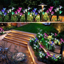 Load image into Gallery viewer, Solar Powered  Lily Flower &amp; butterfly Light