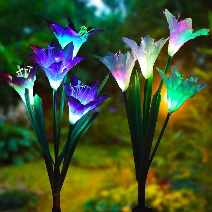 Solar Powered  Lily Flower & butterfly Light