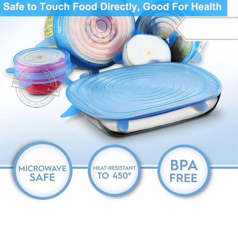 Stretch & Fit - New Silicone Stretch Lids (6pcs)