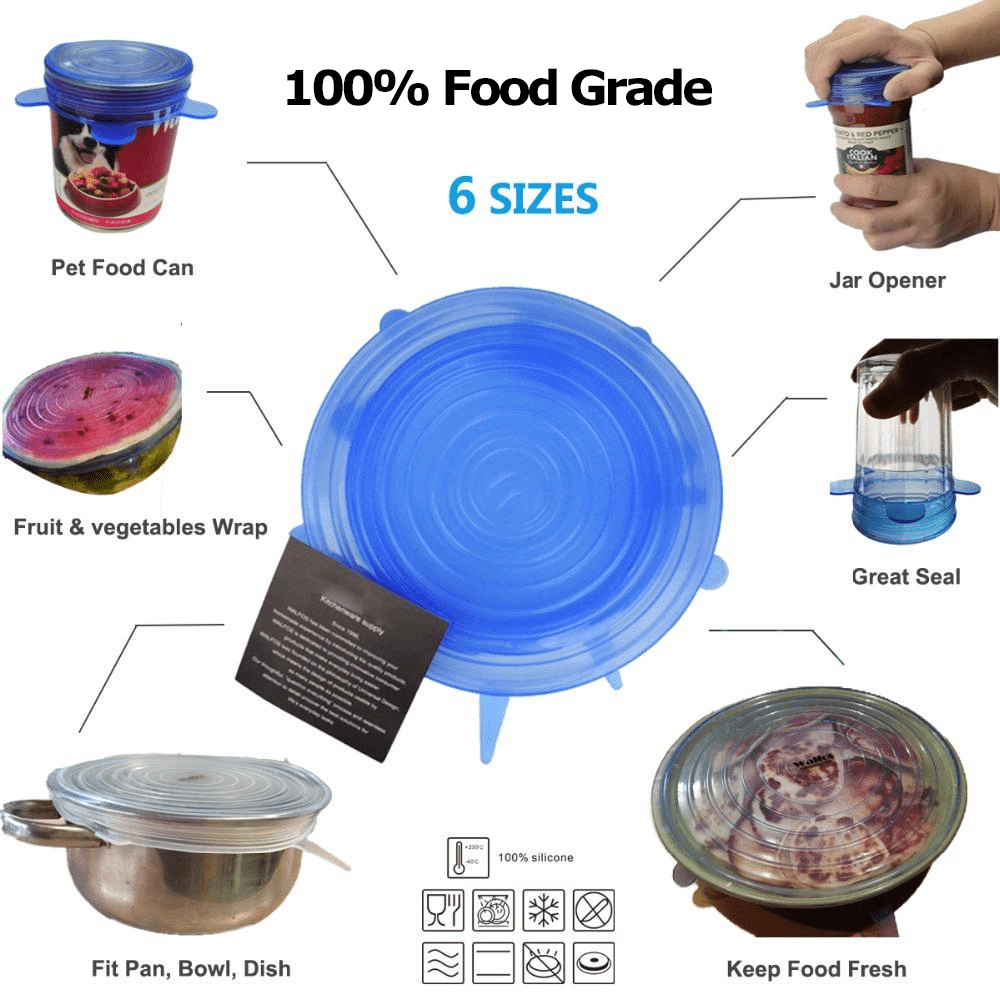 Stretch & Fit - New Silicone Stretch Lids (6pcs)