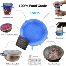 Load image into Gallery viewer, Stretch &amp; Fit - New Silicone Stretch Lids (6pcs)