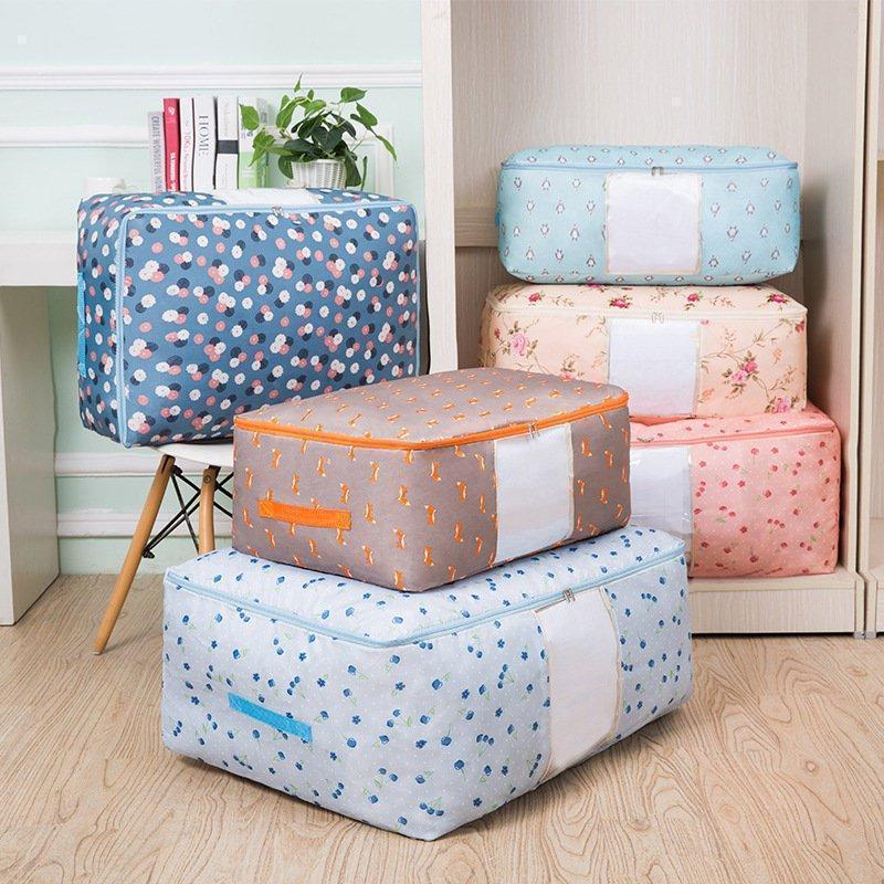 Washable Portable Storage Container Lovely Print Oxford Clothes Quilts Storage Bags