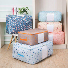 Washable Portable Storage Container Lovely Print Oxford Clothes Quilts Storage Bags