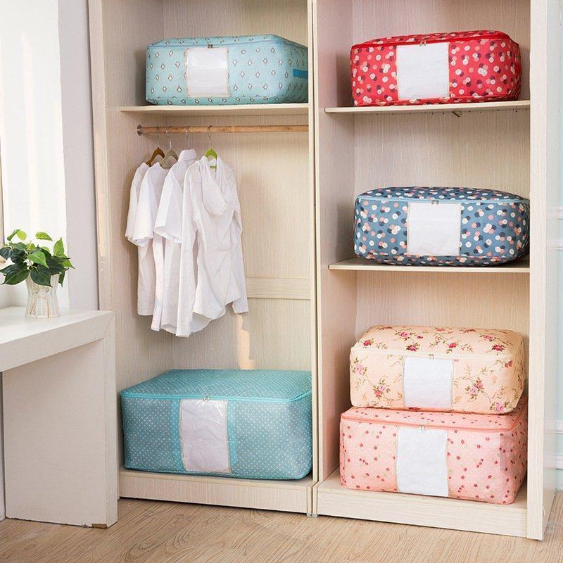 Washable Portable Storage Container Lovely Print Oxford Clothes Quilts Storage Bags