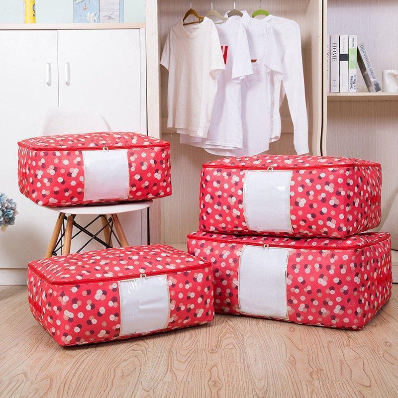 Washable Portable Storage Container Lovely Print Oxford Clothes Quilts Storage Bags