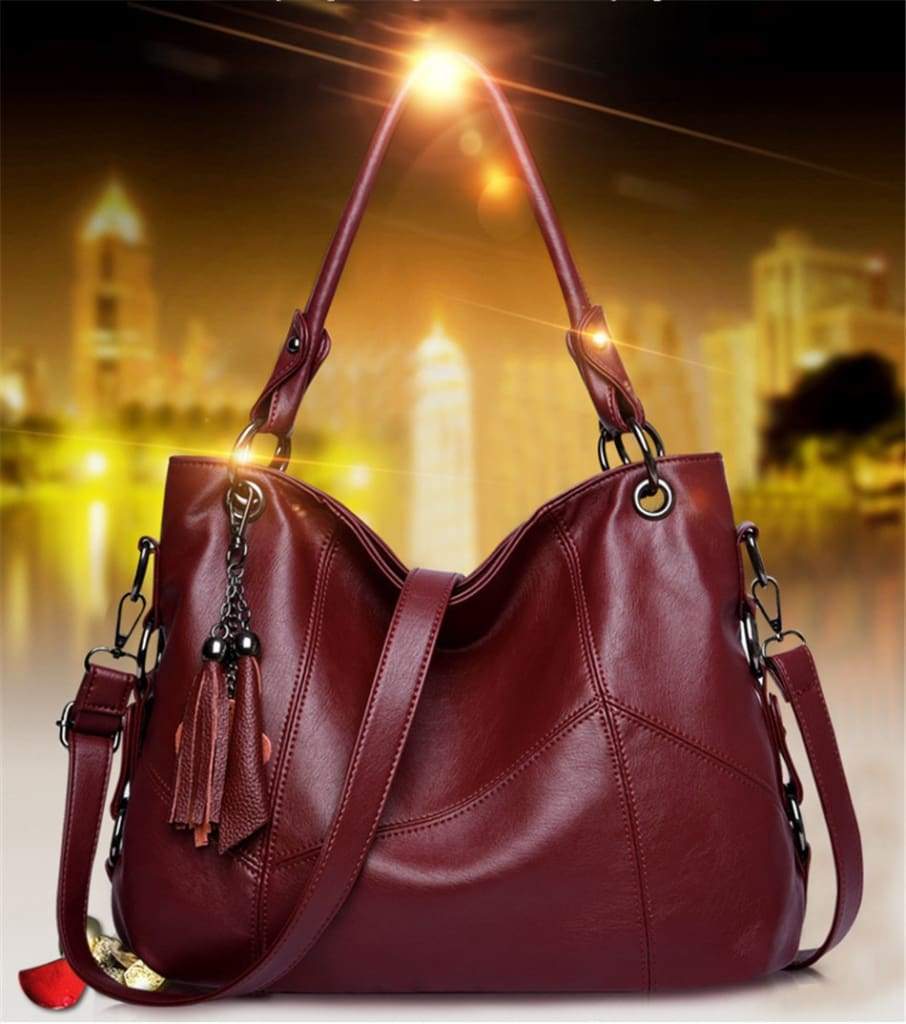Women Leather  Messenger Handle Tote Shoulder Bags Designer Crossbody