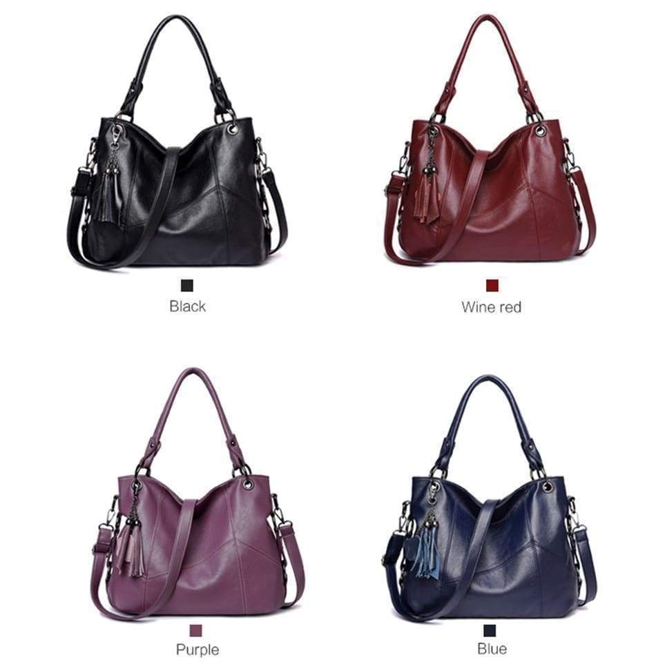 Women Leather  Messenger Handle Tote Shoulder Bags Designer Crossbody