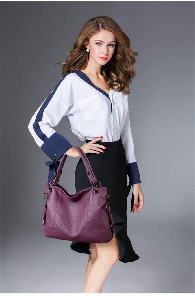 Women Leather  Messenger Handle Tote Shoulder Bags Designer Crossbody