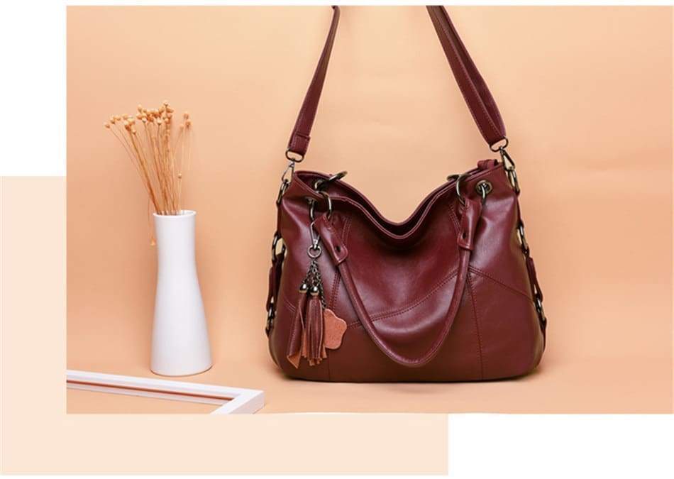Women Leather  Messenger Handle Tote Shoulder Bags Designer Crossbody